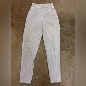 Vintage Fioricci flower pinstripe denim pants